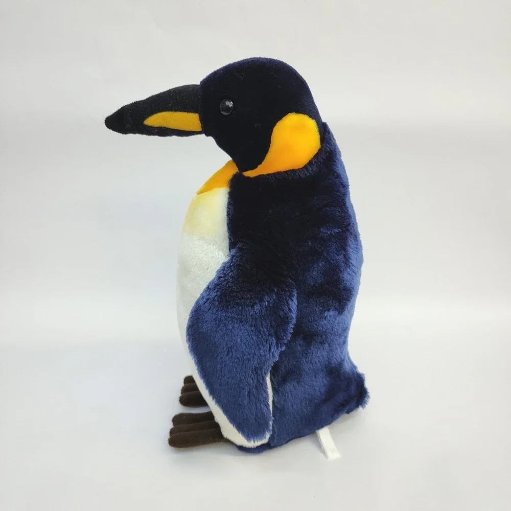 King Penguin Plush Stuffed Animal Navy Blue Yellow White 14 Inch Aquatic Toy
